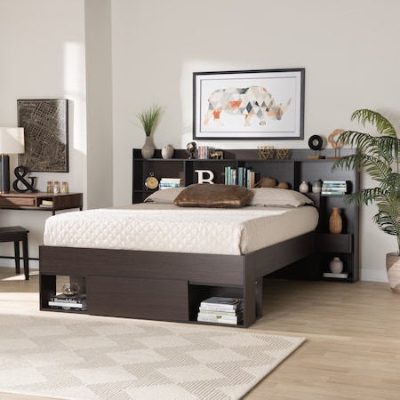 Baxton Studio Dexton ModernDark Brown Finished Wood Queen Size Platform Storage Bed 198-12582-ZORO